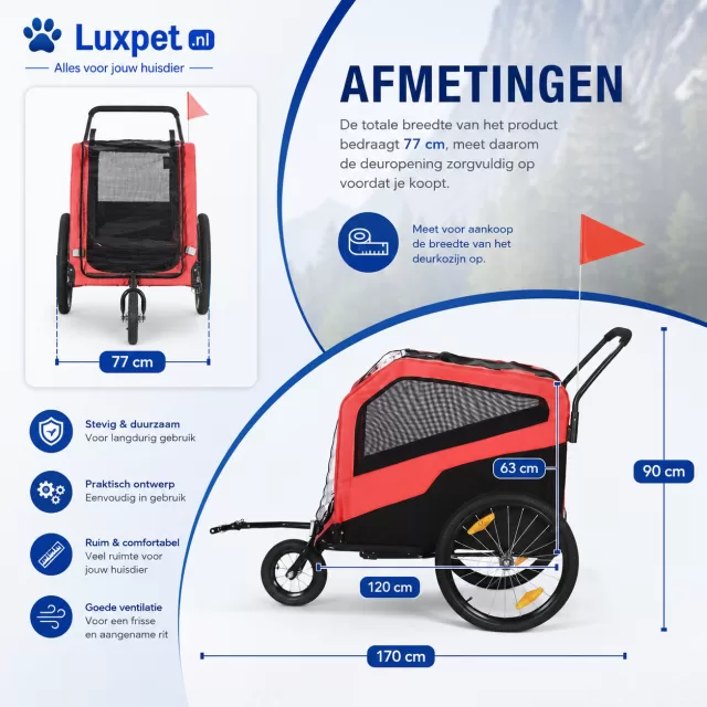 Honden Fietskar & Buggy 2-in-1